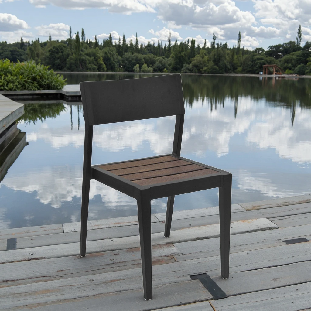 

Modern Outdoor Patio Furniture Set Commercial Cafe Chairs and Table for Dining for Garden and Open-Air Leisure