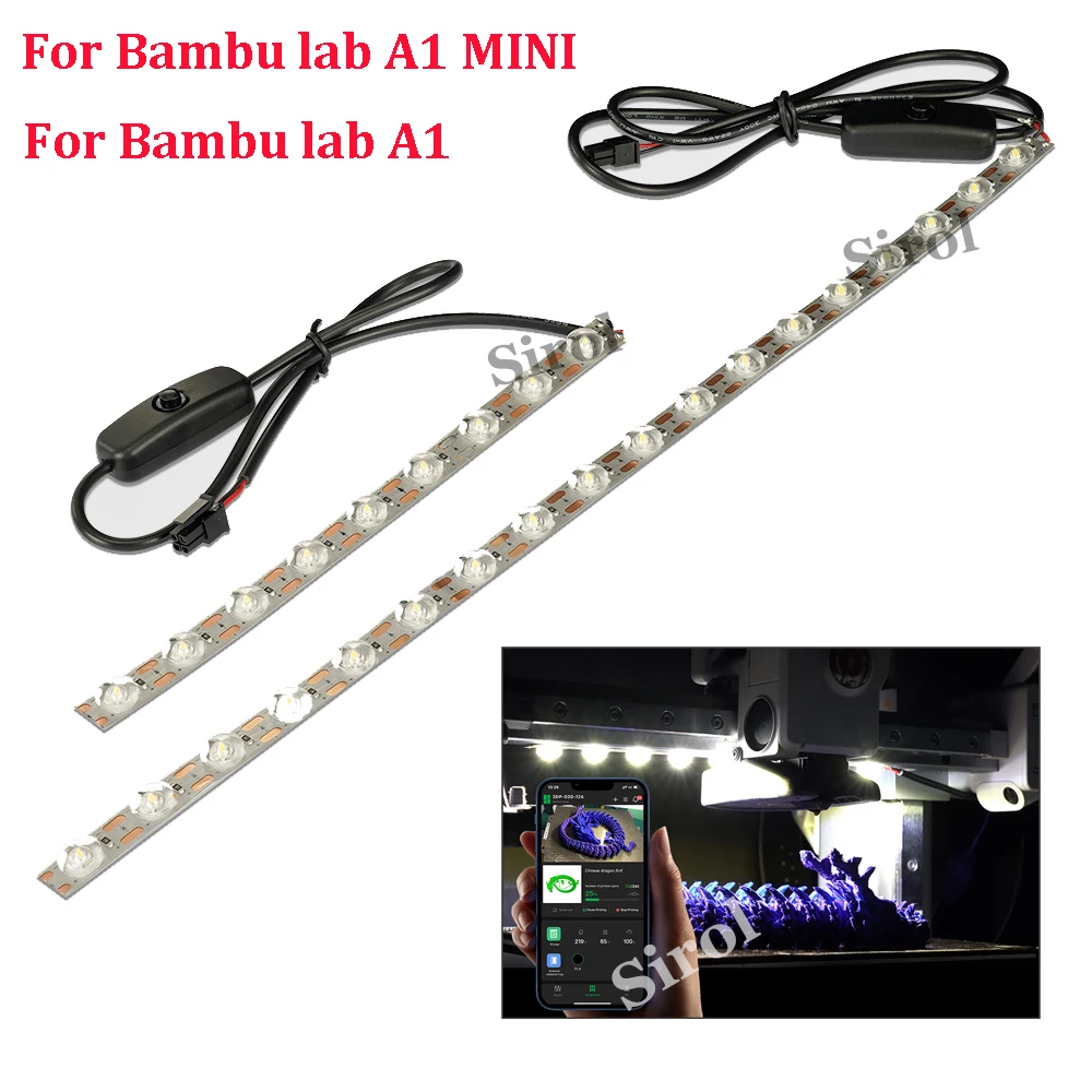 LED Lights Strip For Bambu Lab A1/A1mini Led Light Strip Ra95 Fill light 24V Super Bright Bambulab 3D Printer Accessories