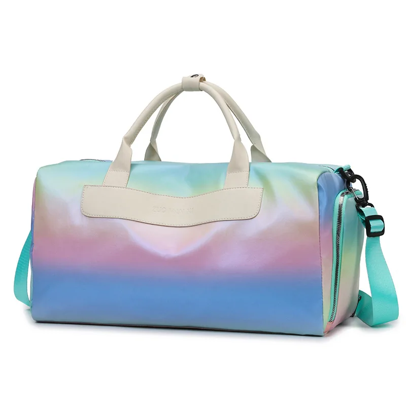 

Large Capacity Travel Bag Fashion Wet Dry Separation Independent Shoe Compartment Handbag Gradient Color Crossbody Bag