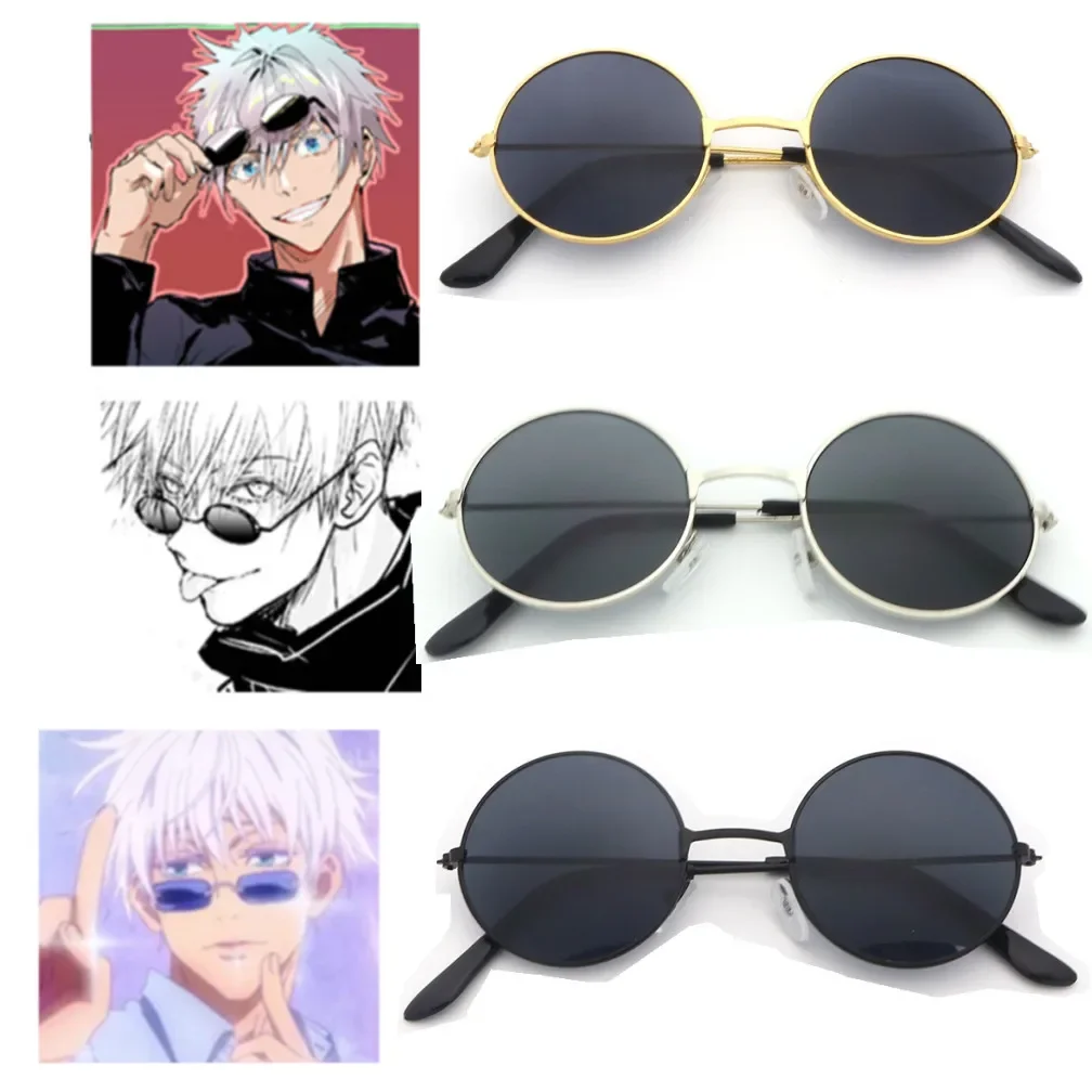 Jujutsu Kaisen Gojo Satoru gafas de Cosplay, gafas negras de Anime, accesorios de disfraces de Halloween, accesorios de Anime