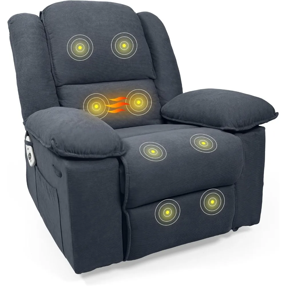 

Rocker Recliner Chair, Massage Rocker Recliners Chair W/Heat & Vibration, 270° Swivel Manual Rocking Chairs, Recliner