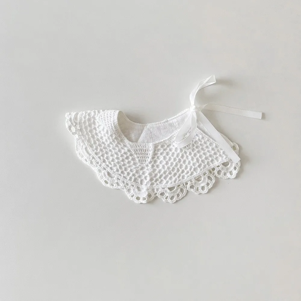 Sweet Cotton Baby Lace Bib Palace Style All-Seasons Baby Eating Bib Hollow Lace Solid Color Baby Burp Cloths 0-3Year