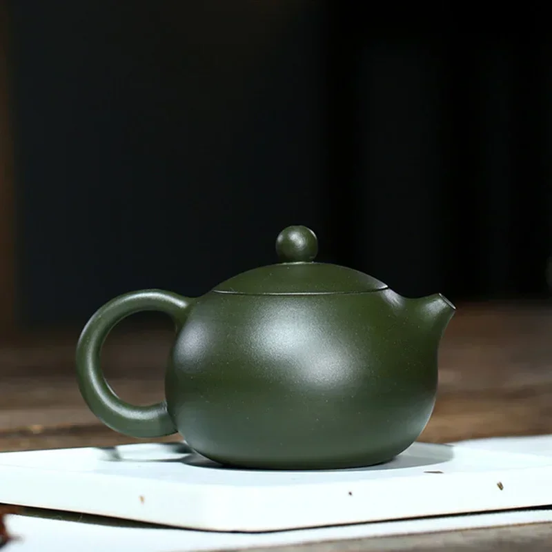 220ml Yixing Famous Purple Clay Teapots Xishi Tea Pot Ball Hole Filter Beauty Kettle Raw Ore Green Mud Handmade Yixing Tea Set