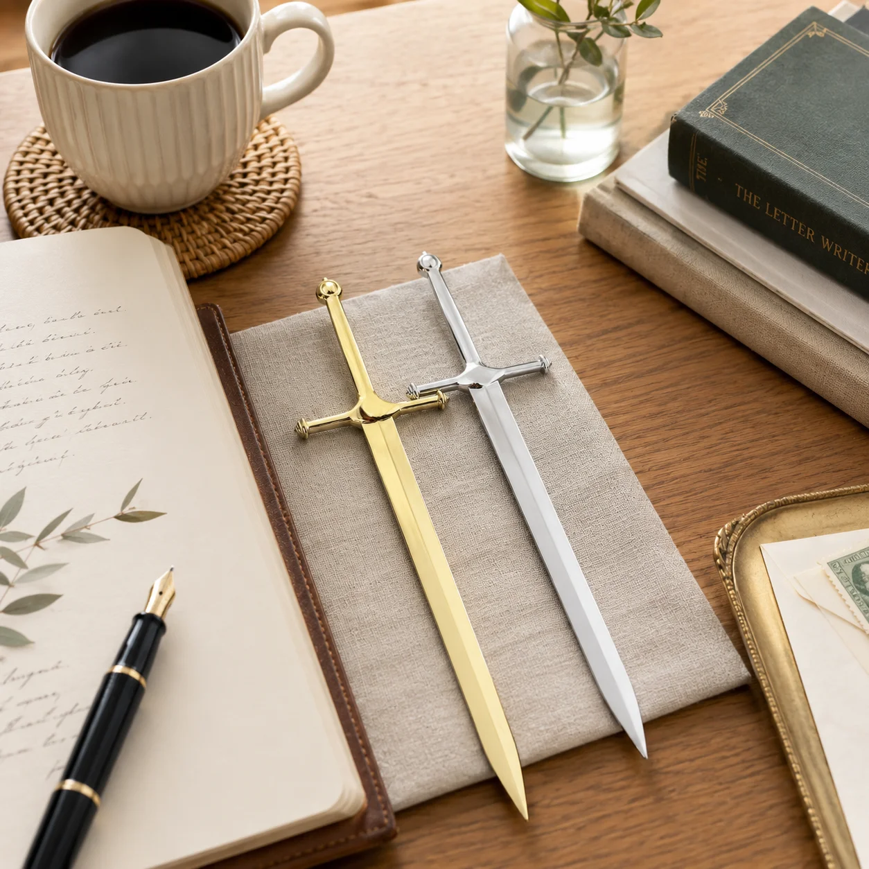 European Medieval Sword Letter Opener,Viking Style Excalibur Envelope Opener for Office & Gift Decorative Desk Collectible Knife - view 3