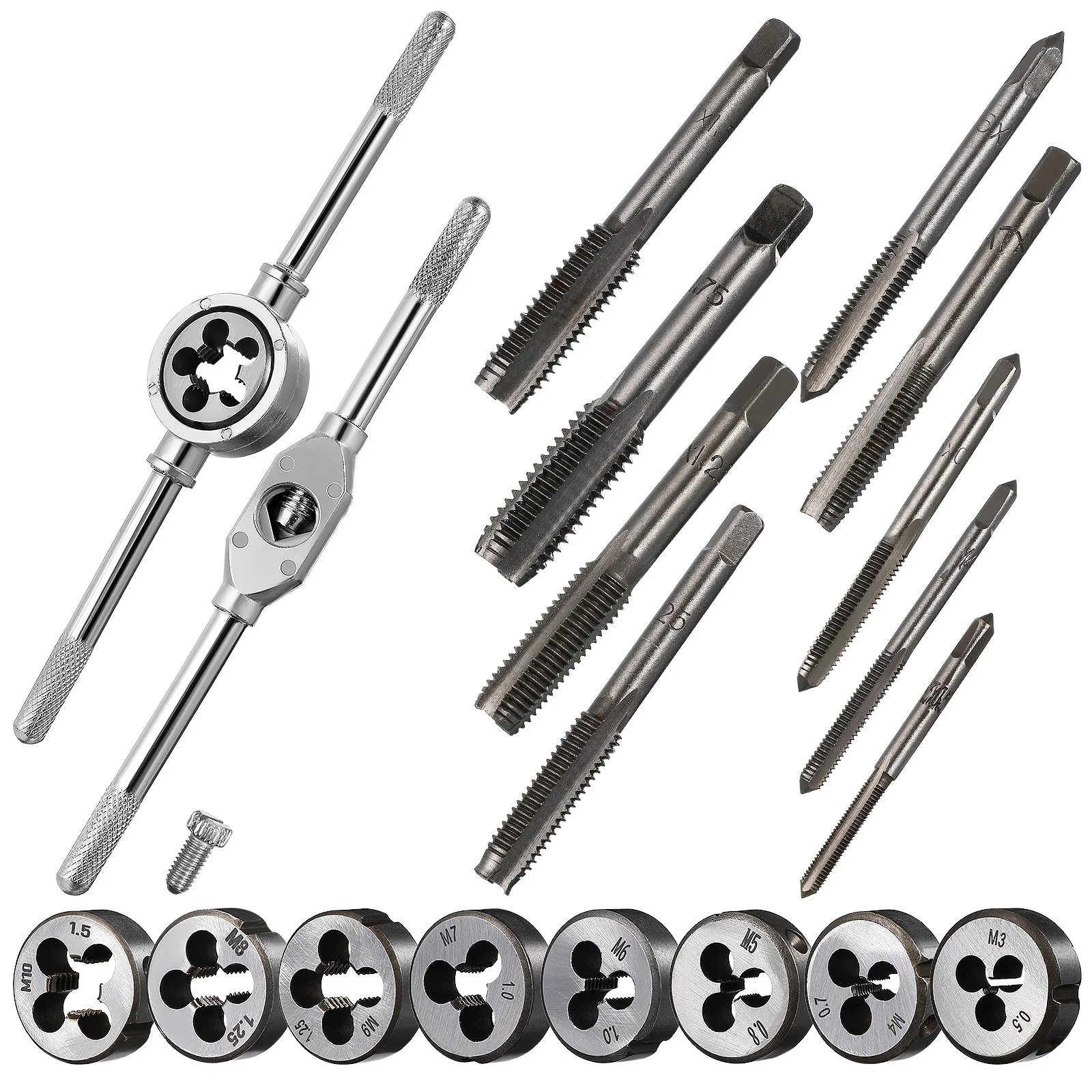 

20pcs Tap Die Set M3-M12 Metric Sae Thread Tapping Tool Kit For Hand Threading Plumbing Metal Fabrication Tools