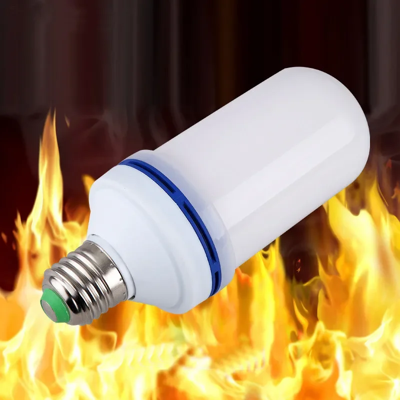 Pop E27 LED Flame Effect Fire Light Bulb SMD2835 Flickering Emulation 4 Modes LED Flame Lamp 1200K~1400K AC85V~265V