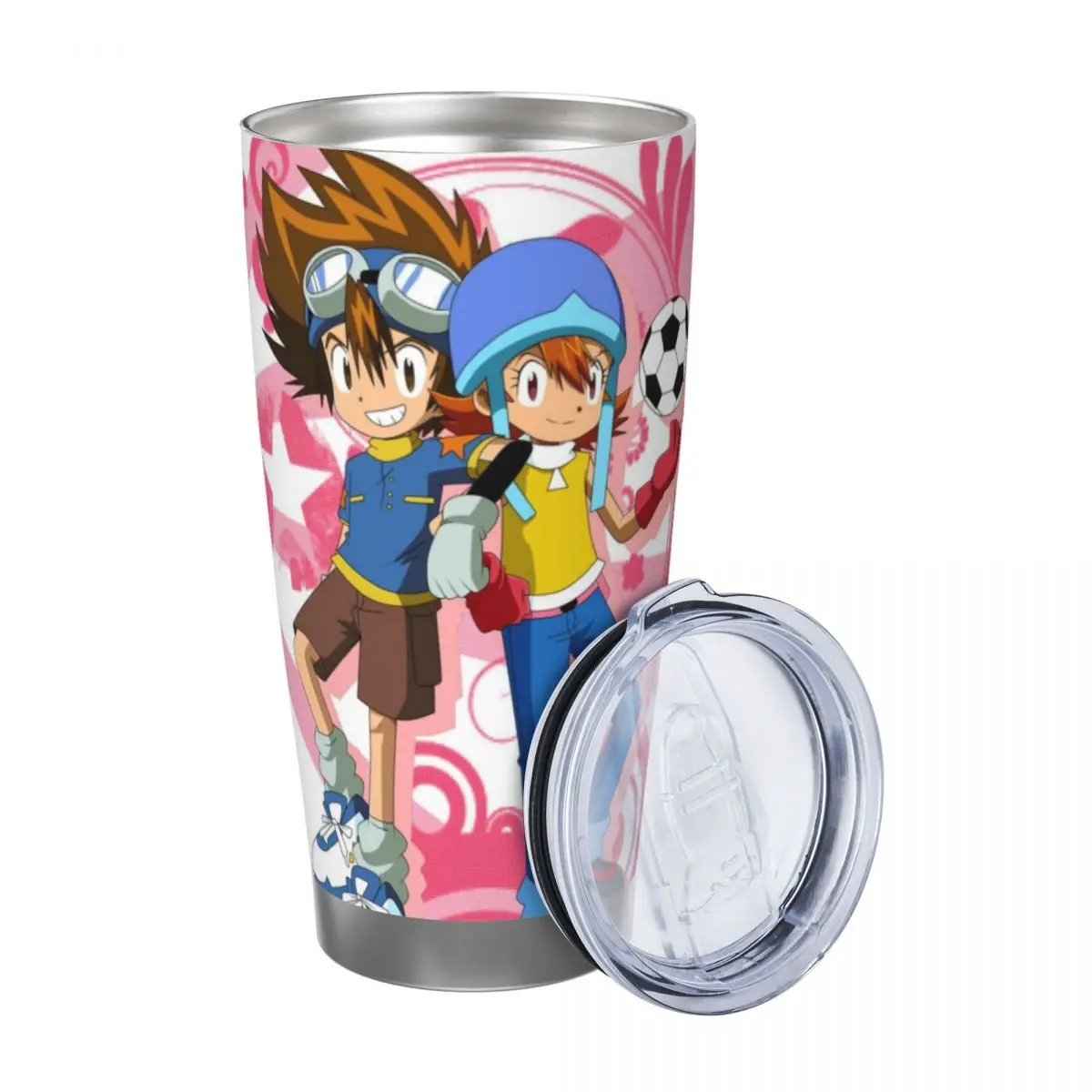 D-Digimon 20oz Cup Large Capacity Car Mug Leak-proof Juice Coffee Cup Food Grade