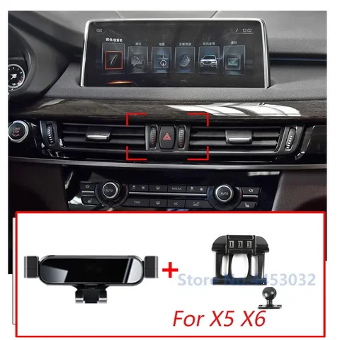 Автомобильный держатель для телефона для BMW X5 F15 2014-2018 X6 F16-, специальный фиксированный кронштейн, основа, гравитационная Подставка для GPS, аксессуары для интерьера