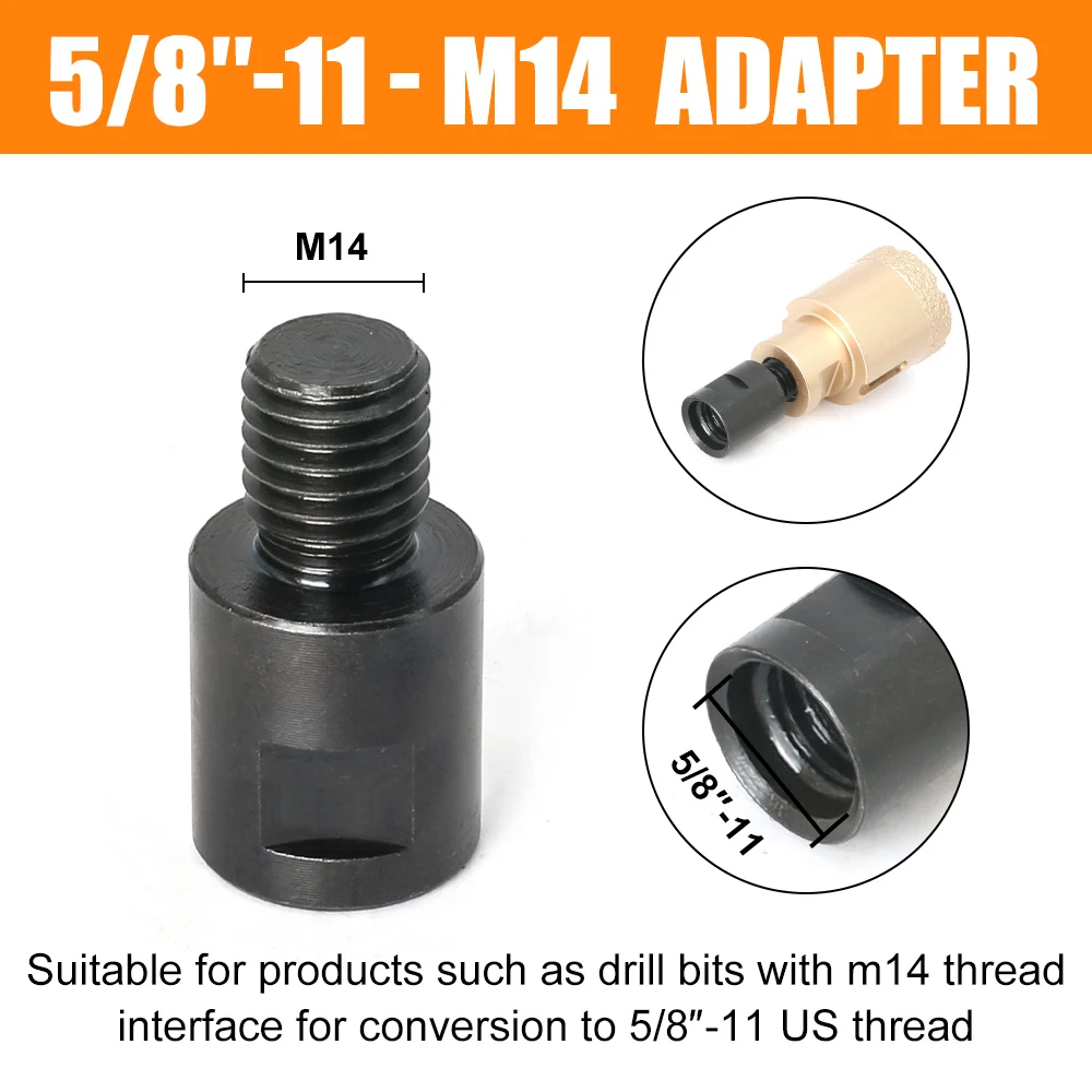 Angle Grinder Adaptador Thread Converter, Interface Connector, Parafuso Biela, Nuts Slotting, 100, 125 Tipo, m10, m14, 5/8-11