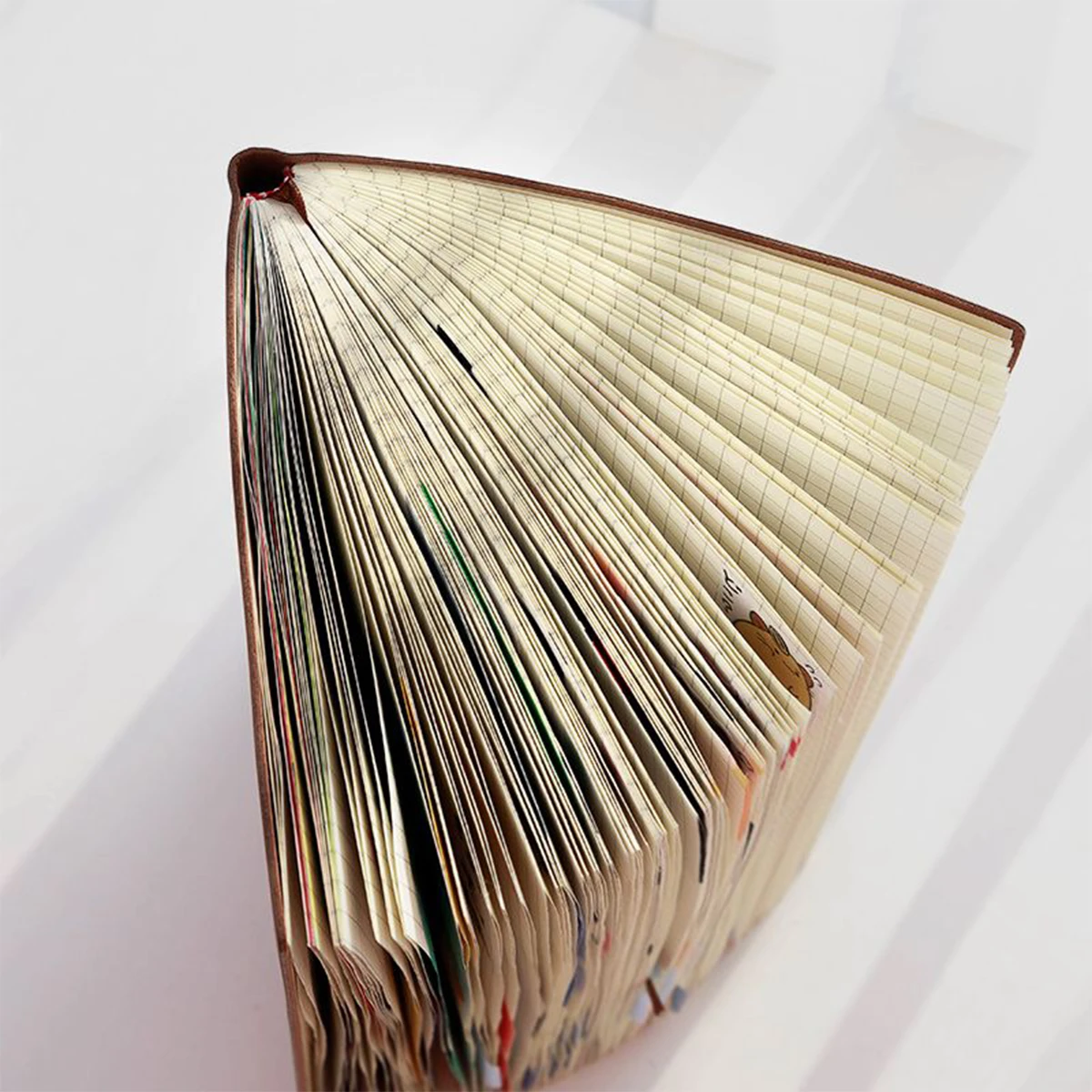 (Can Engrave Logo) A5 Business Leather Notebook, Grid Pages, Student Diary, Travel Log, Meeting Record Book, Customized Notepad