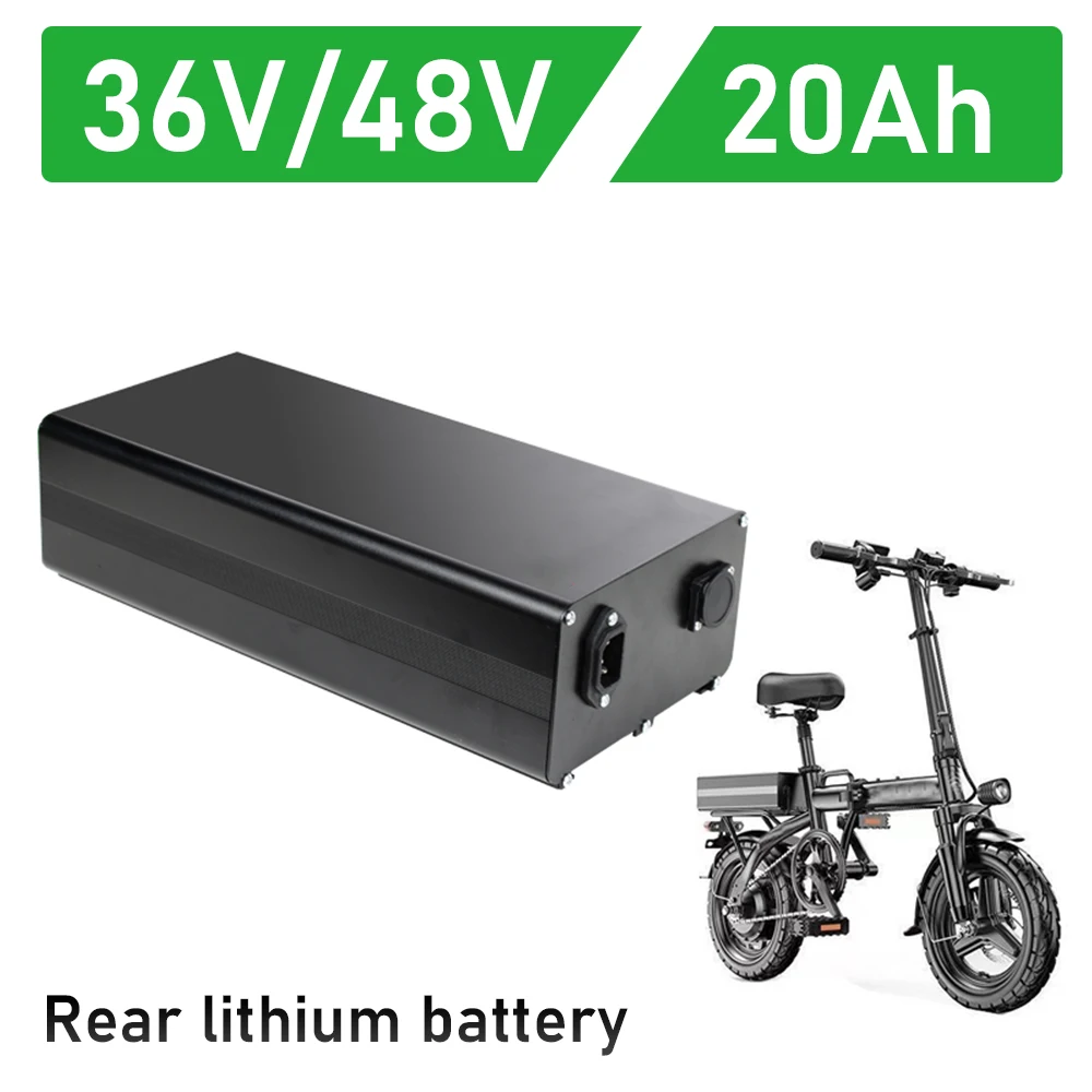 

48V 20Ah electric bike rear lithium battery 36V 18650 lithium battery high capacity 40A BMS 1500W rear rack battery + charger