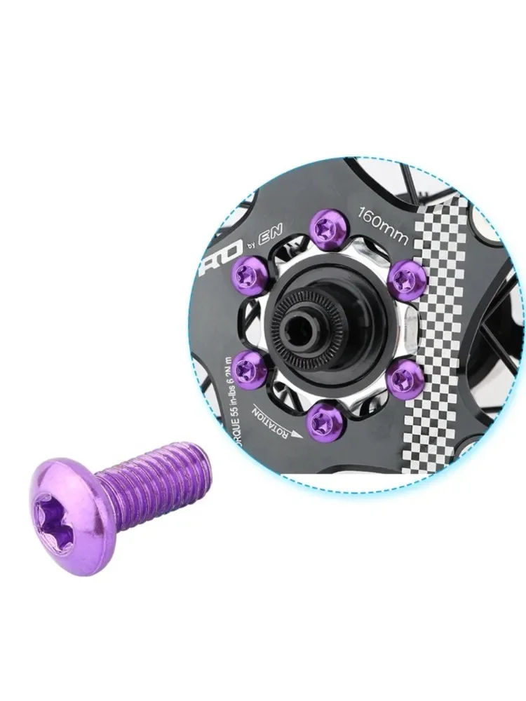 AliExpress NONE 12Pcs Bicycle Disc Brake Rotor T25 Red/Blue/Green/Purple/Gold/Plating Screws Steel Alloy for MTB Road Bike 6-Bolt Plate