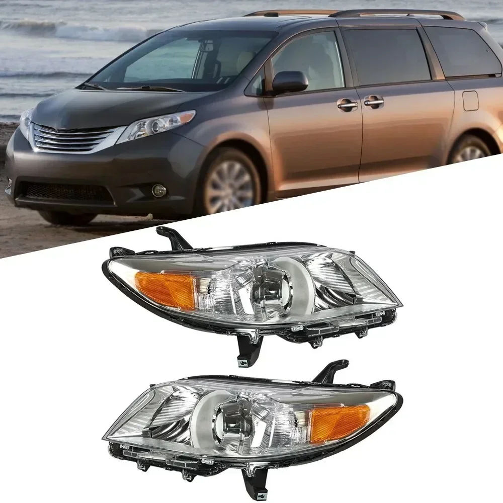 

Headlights Assembly Fit For Toyota Sienna 2011-2013 Chrome Clear Left&Right Side