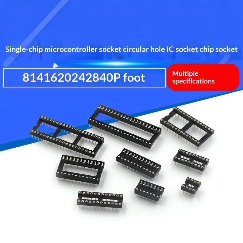 10Pcs DIP6 DIP8 DIP14 DIP16 DIP18 DIP20 DIP28 DIP40 Pins Round Hole IC Socket Connector DIP 6 8 14 16 18 20 24 28 40 Pin Socket