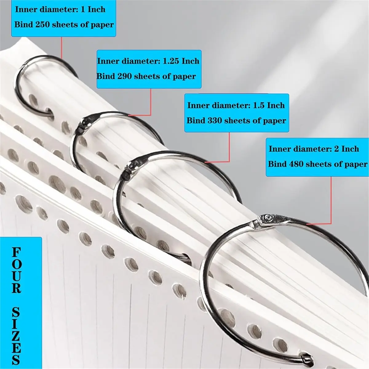 Eco-friendly 50 PCS Multifunctional Loose Leaf Binder Rings - Ideal for , School, Home Crafts, and DIY Arts