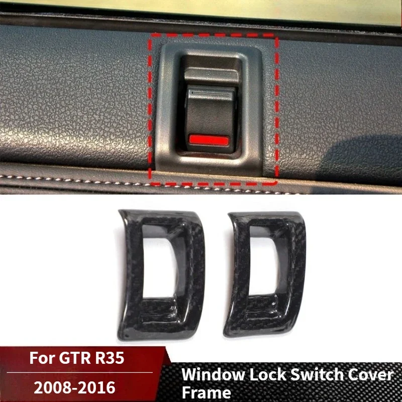 

For Nissan GTR R35 Models From Real Dry Carbon Fiber Interior Power Window Control Switch Glass Lock Modification Accessories