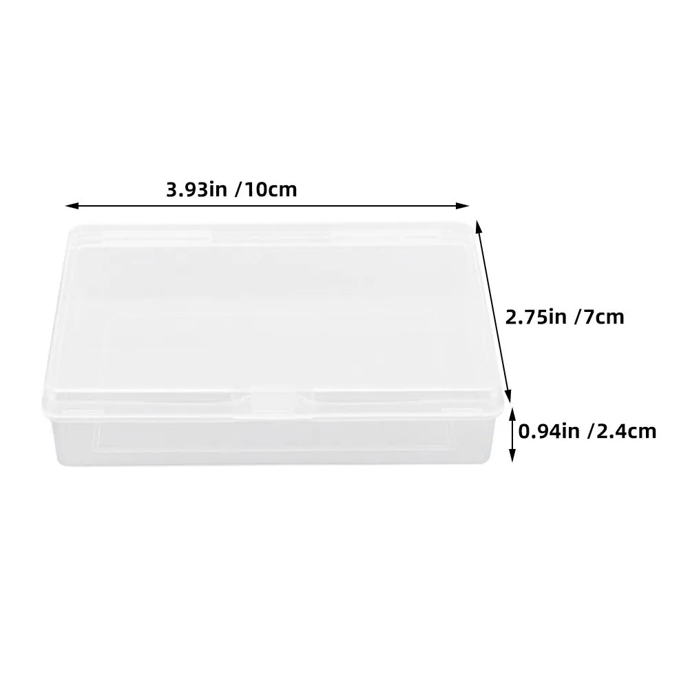 12Pcs Transparent Rectangular Card Storage Boxes Plastic Containers with Hinged Lid Stackable Organizer for Game Cards Jewelry