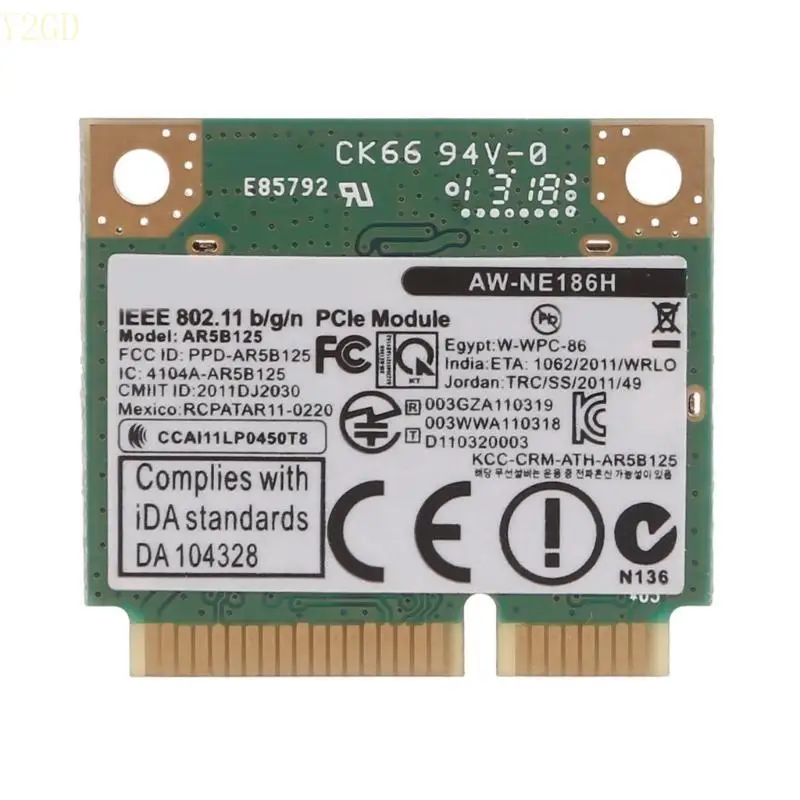 Y2GD беспроводная карта адаптера для AzureWave AW-NE186H AW-NE195H Half Mini PCIe WiFi Card