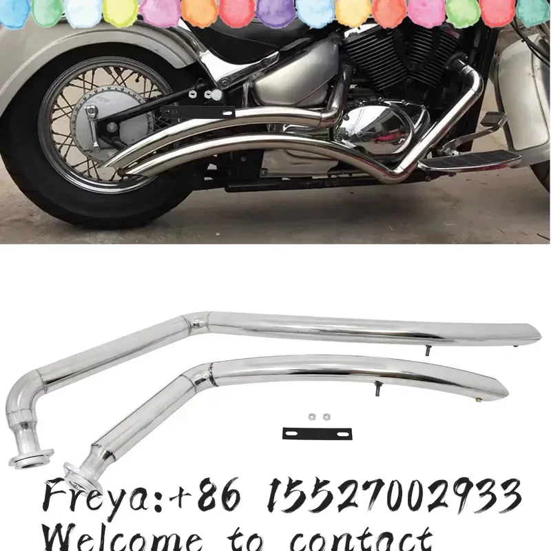 Slash Cut Full Exhaust System Pipe Muffler Kit Silencers For Boulevard C50 C50T C50C M50 VL800 Volusia 800