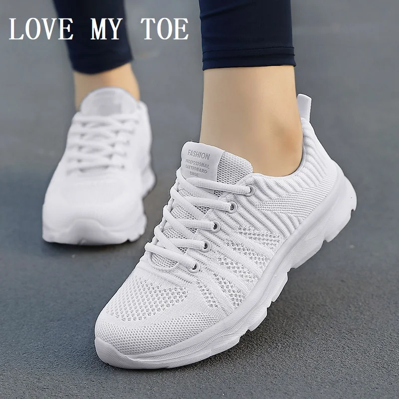 

2023 Couple Big Size Mesh Breathable Casual Chaussure Femme Sport Flats Platform Ladies Trainers Shoes For Women Zapatos Mujer