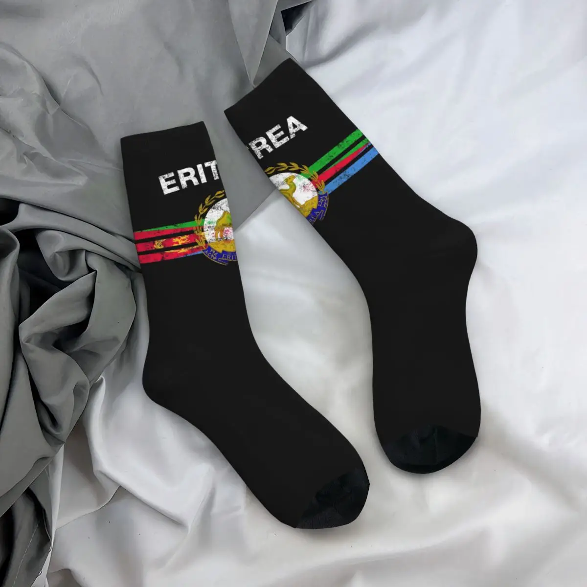 

Winter Warm Colorful Men's Women's Eritrean Emblem Eritrea Flag Socks Sweat Absorbing Skateboard Socks