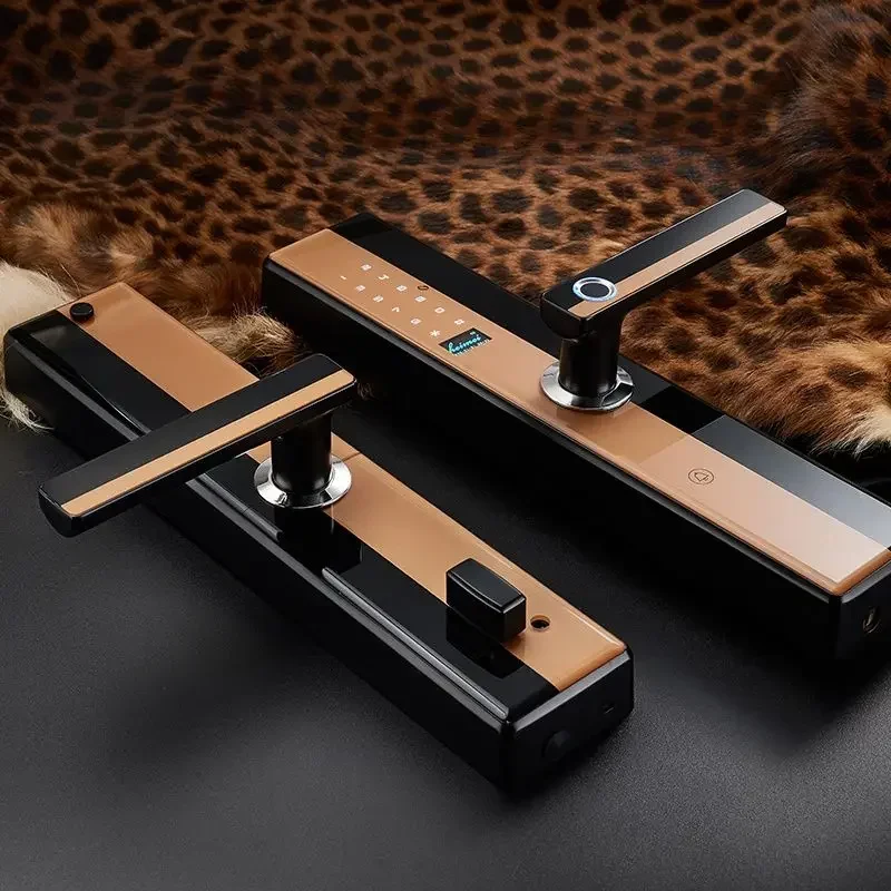 

New Door Lock Zinc Alloy Panel Smart Electronic Lock Fingerprint Password Key IC Card for Household Double Door