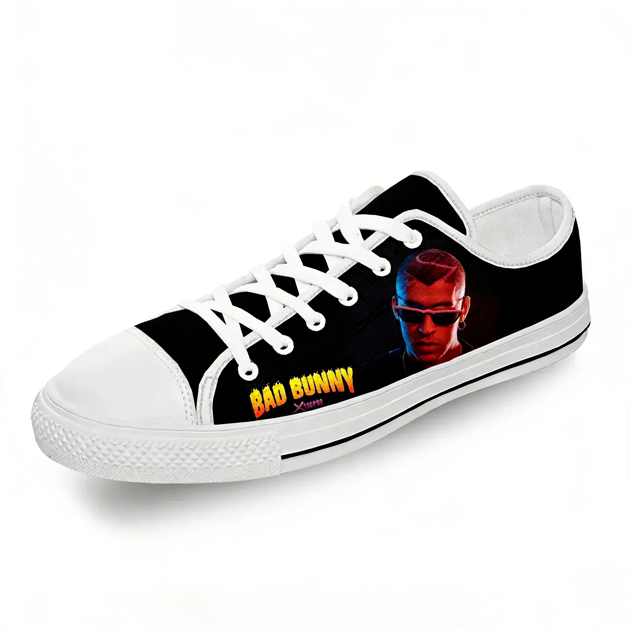 

Кроссовки Bad Bunny в стиле рэп/хип-хоп, модные белые, с 3D-принтом, низкие, из канваса, для мужчин и женщин, легкие, дышащие