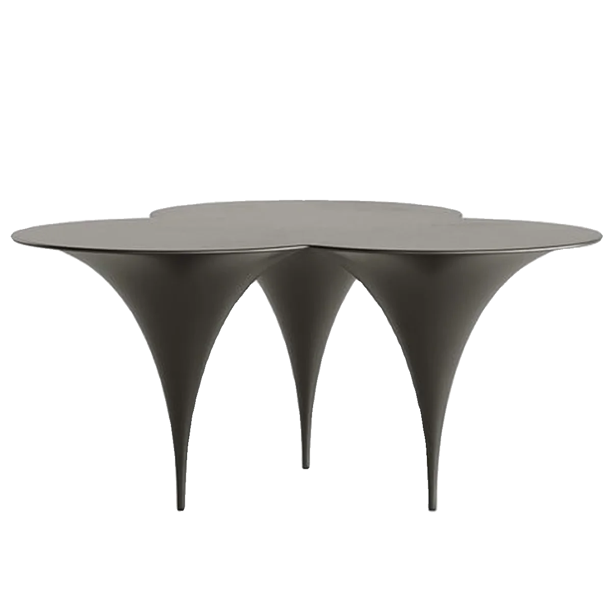 Creative triangle wabi-sabi wind fiberglass special-shaped three-leaf dining table