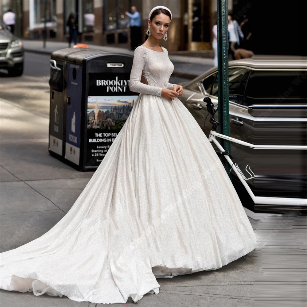 Boho Round Neck Women Wedding Dresses Sweetheart A-Line Gowns Mopping Length Smooth Material Formal Occasions VestidoS De Novia