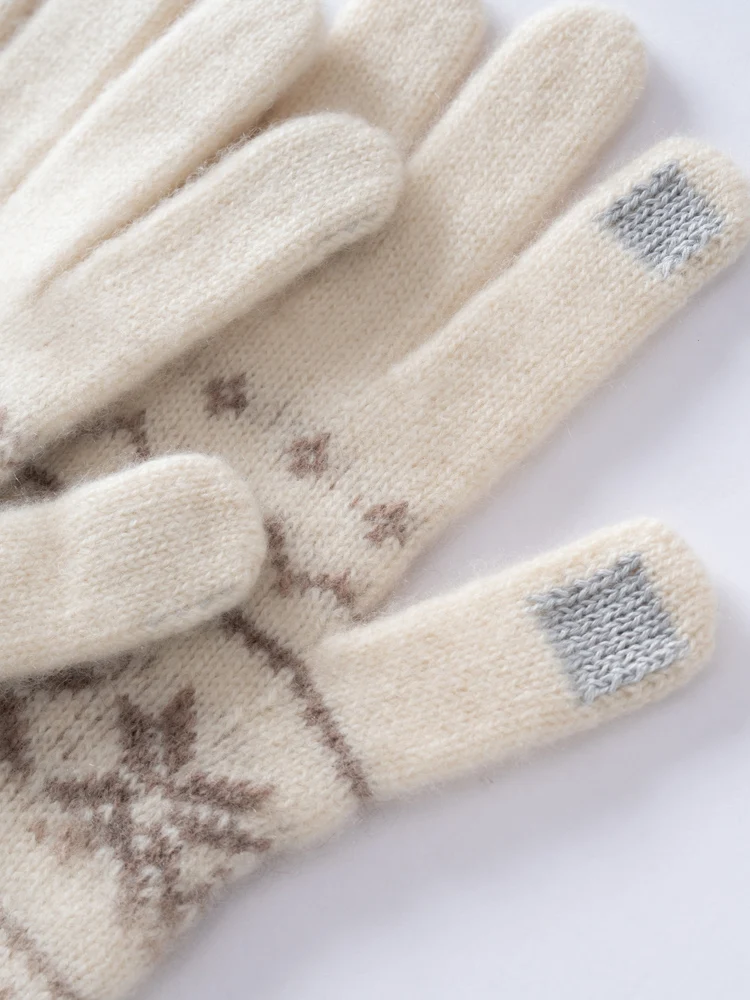 ZYCZCXX A-grade 100% Cashmere Knitted Soft Warm Touch Screen Gloves in Autumn and Winter Stretch Gloves for Men And Women.