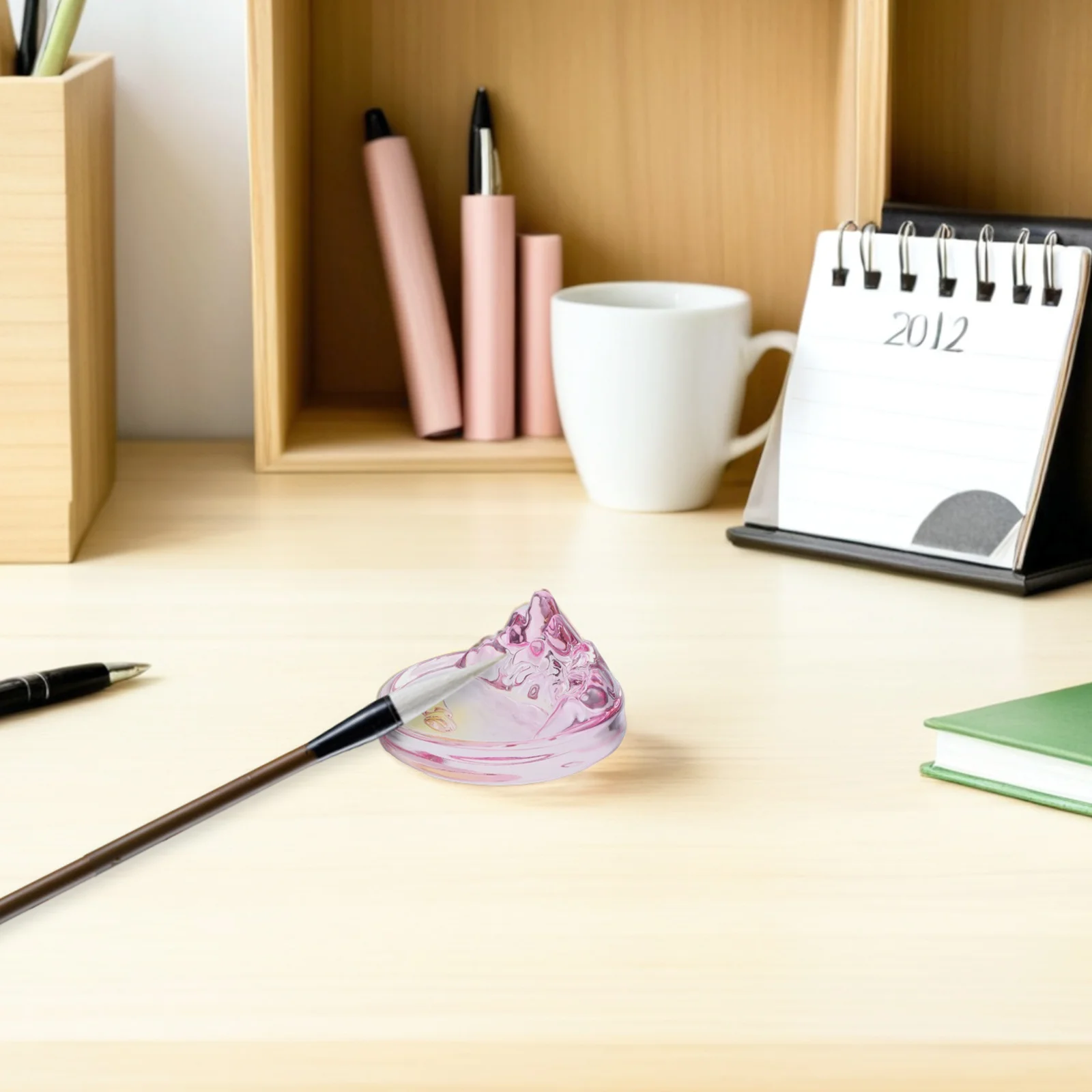 

Glass Ink Dish Plate Chinese Calligraphy 2-in-1 Ink Storage and Brush Rest Compact Design for Sumi Wash Painting Supplies