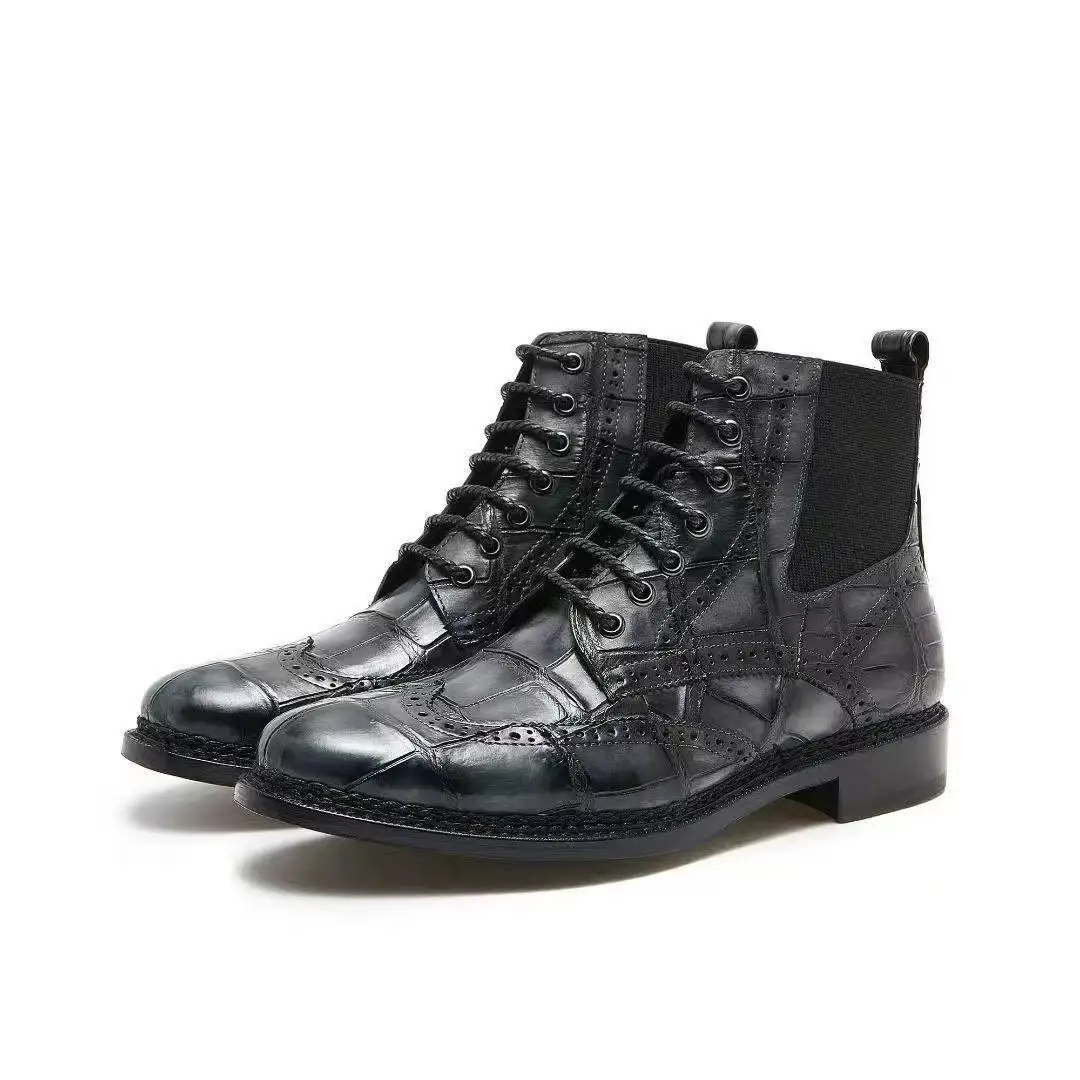 2025 new arrival crocodile skin Boots men, PDDPDD743