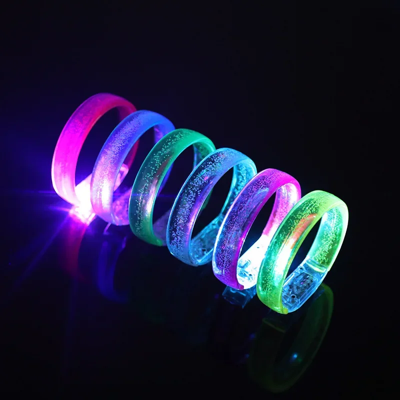 20pcs  Acrylic LED Flash Bracelet Luminous Wristband Bangle Night Bar Glow Party Cosplay Birthday Wedding Festival