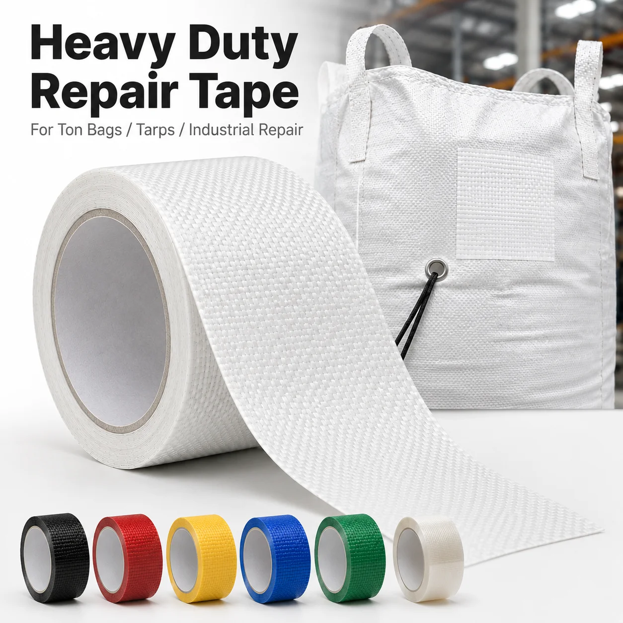 Super Strong Adhesive Repair Tape Waterproof Wear Resistant Heavy Duty For Ton Bags FIBC Bulk Sacks Truck Tarpaulin Repair
