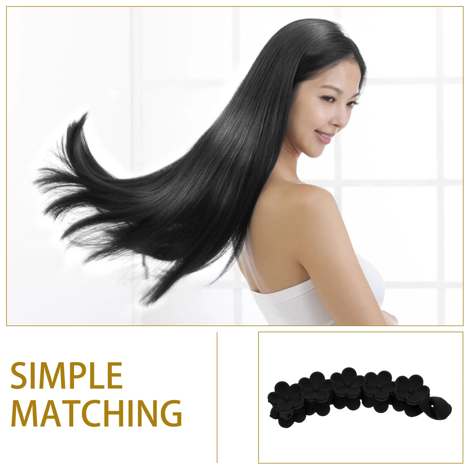 مشبك شعر أنيق على شكل زهرة بتصميم مضاد للانزلاق للنساء والفتيات، إكسسوار زهور لطيف لضفائر ذيل الحصان والأعلى