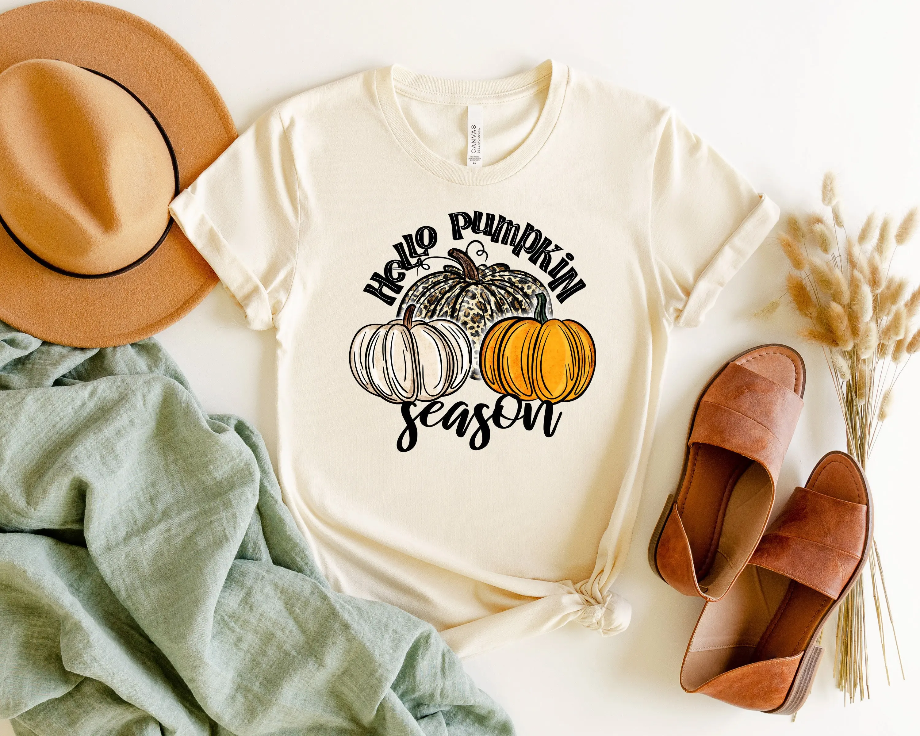 Hello Pumpkin Season T Shirt Halloween Fall Vibes Outfit Autumn