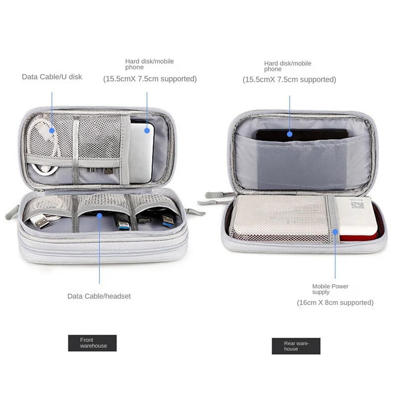 ABFN-حافظة تخزين الكابلات المحمولة المقاومة للماء USB كابل نقل بيانات شاحن التوصيل المنظم للسفر منظم إلكتروني