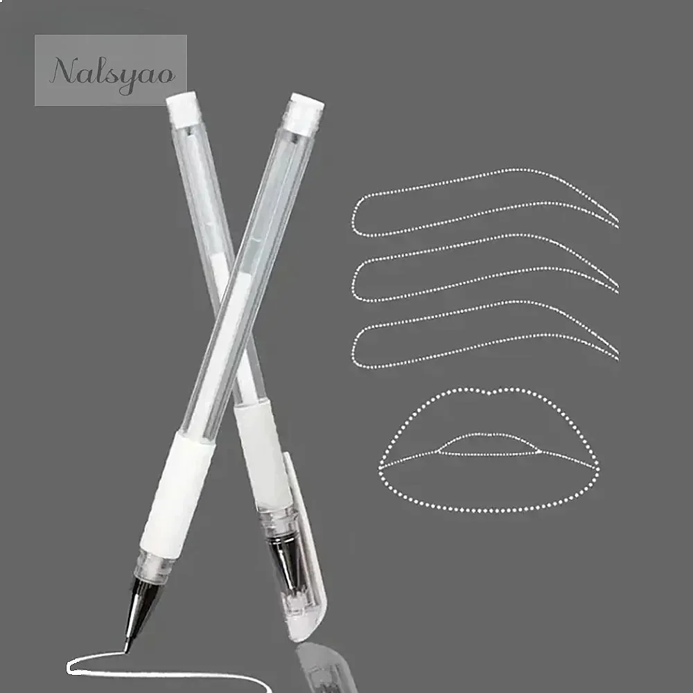 2PCS Eyebrow Marker Pen Microblading Surgical Skin Permanent Makeup Supplies White Scribe Tool Tattoo Accessories