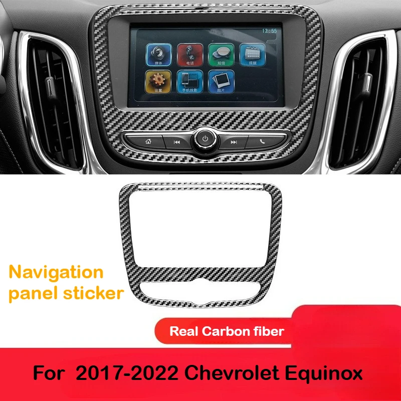 

Для Chevrolet Equinox 2017-2022 внутренняя модифицированная навигационная панель из настоящего углеродного волокна, декоративная наклейка