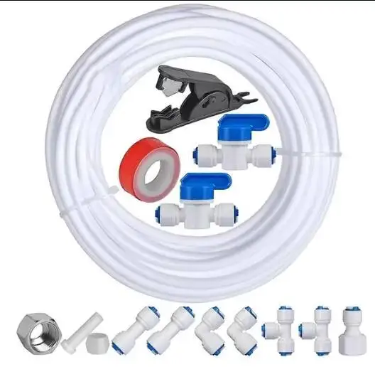 Many Set Supply Hose And Inline Shut-Off Valve Tube Refrigerator Connectors Kit For Water Filter System Pipe Fitting 10-20M