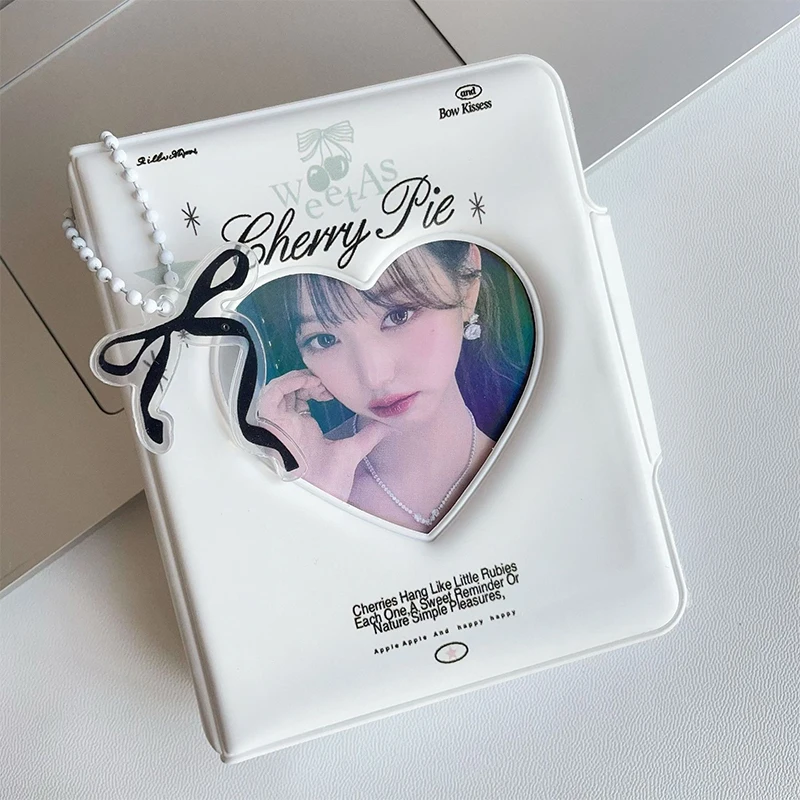3 Inch Love Heart Picture Storage Case Kpop Photocards Binder Sweet Bow Photo Album Mini Photocard Holder