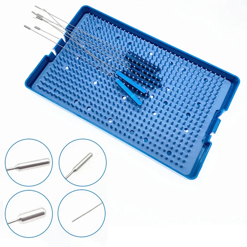 8pcs/set Vascular Dilator Titanium Stainless steel Neurosurgery Instruments 21cm long 0.5mm-4.0mm