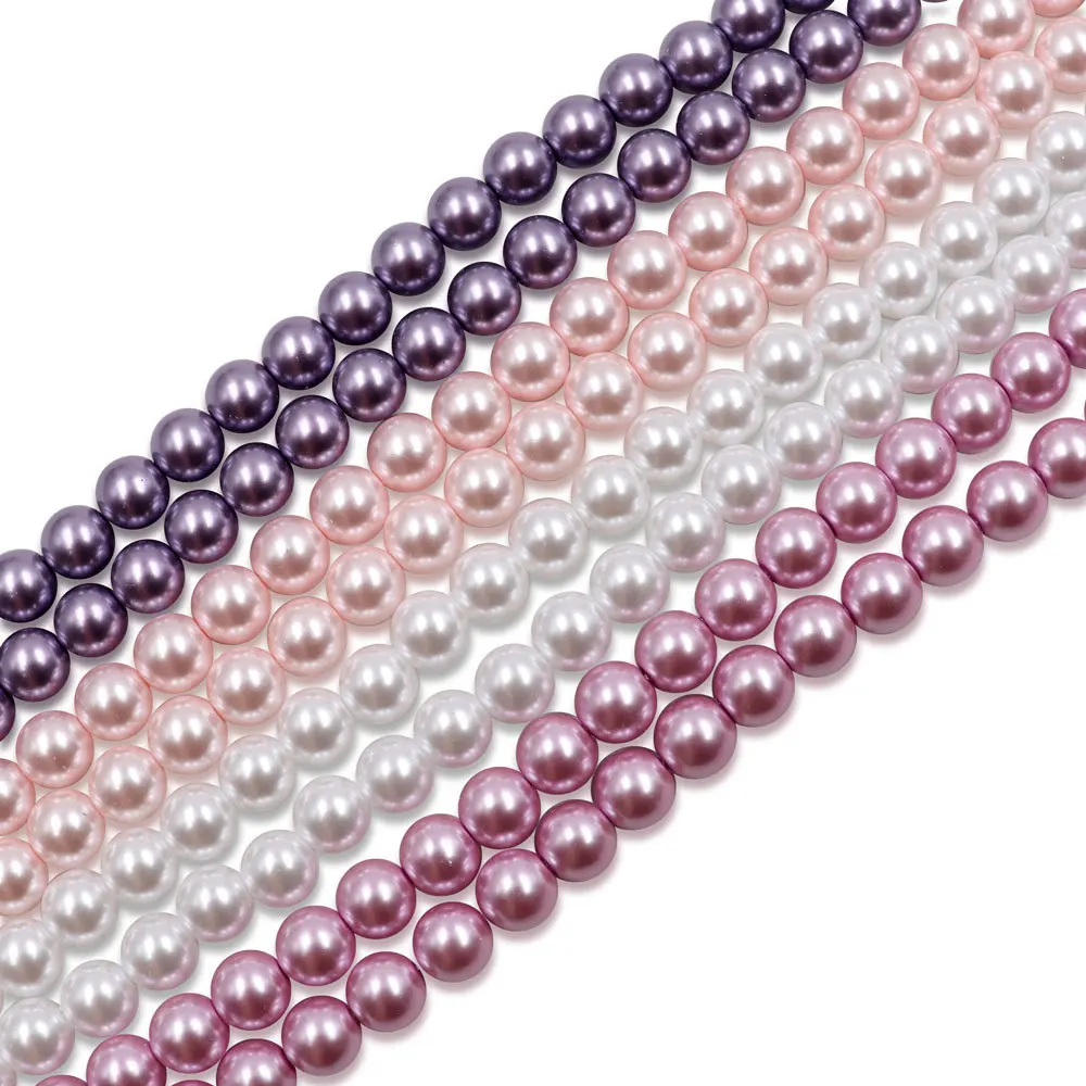 Factory Wholesale Glass Dyed Pearl 3-10mm Powder Pearl Australian White Pearl Handmade DIY Necklace Bracelet Bead