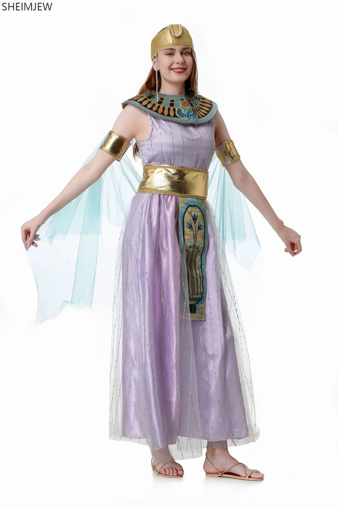 

Women Ancient Egyptian Pharaoh Cleopatra Cosplay Costumes Halloween Greek Goddess Fancy Dress Carnival Party Stage Show Dress Up