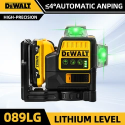 Dewalt 3 lados * 360 graus vertical 12 linhas laser nível horizontal medidor de nível de luz verde ao ar livre com bateria dewalt 12v