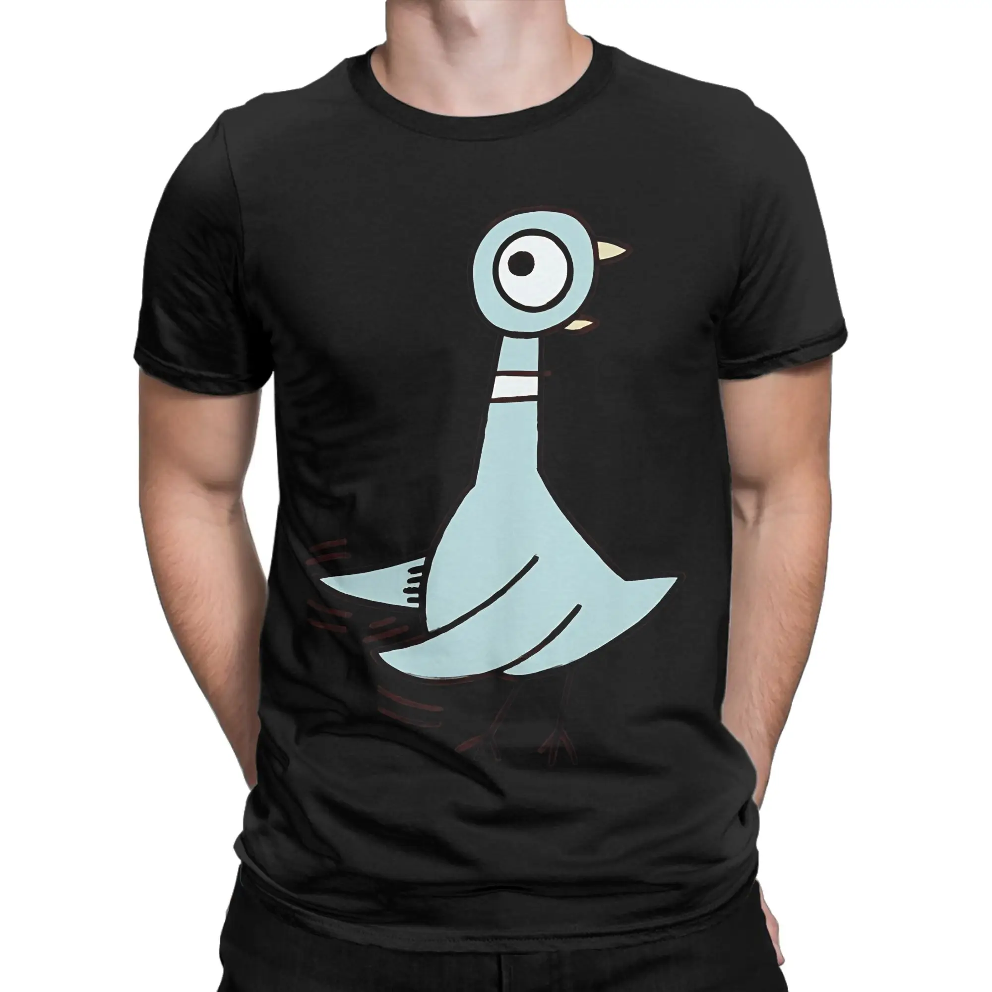 Don Let The PPigeon so excited fan art  Funny Graphic 100% Cotton T-Shirt Dont Let the PPigeon Drive the Bus Tees Tops For Men