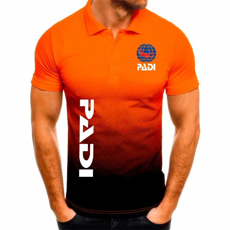 2024 Summer Outdoor Leisure Sports men's POLO Shirt PADI Work Casual Short Sleeves Breathable and Comfortable POLO Top