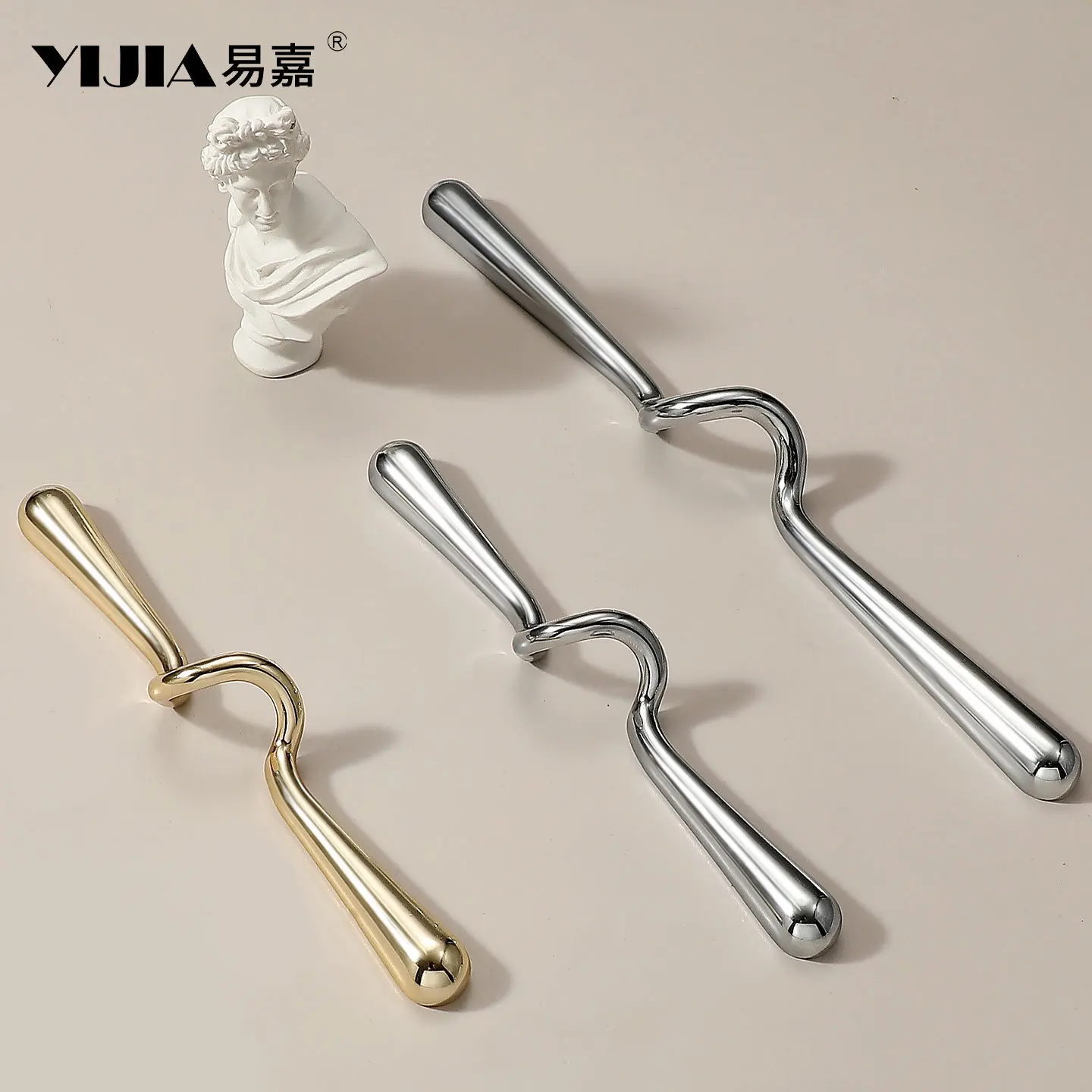 

Волнистые ручки, французские ретро легкие роскошные кухонные шкафы, шкафы, мебельные ящики, двери шкафа, дверные ручки