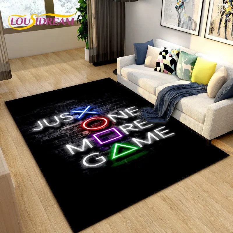 Cartoon Gamer Game Controller Area Rug Large,Carpets Rug for Living Bedroom Sofa Doormat Decoration,Kids Play Non-slip Floor Mat