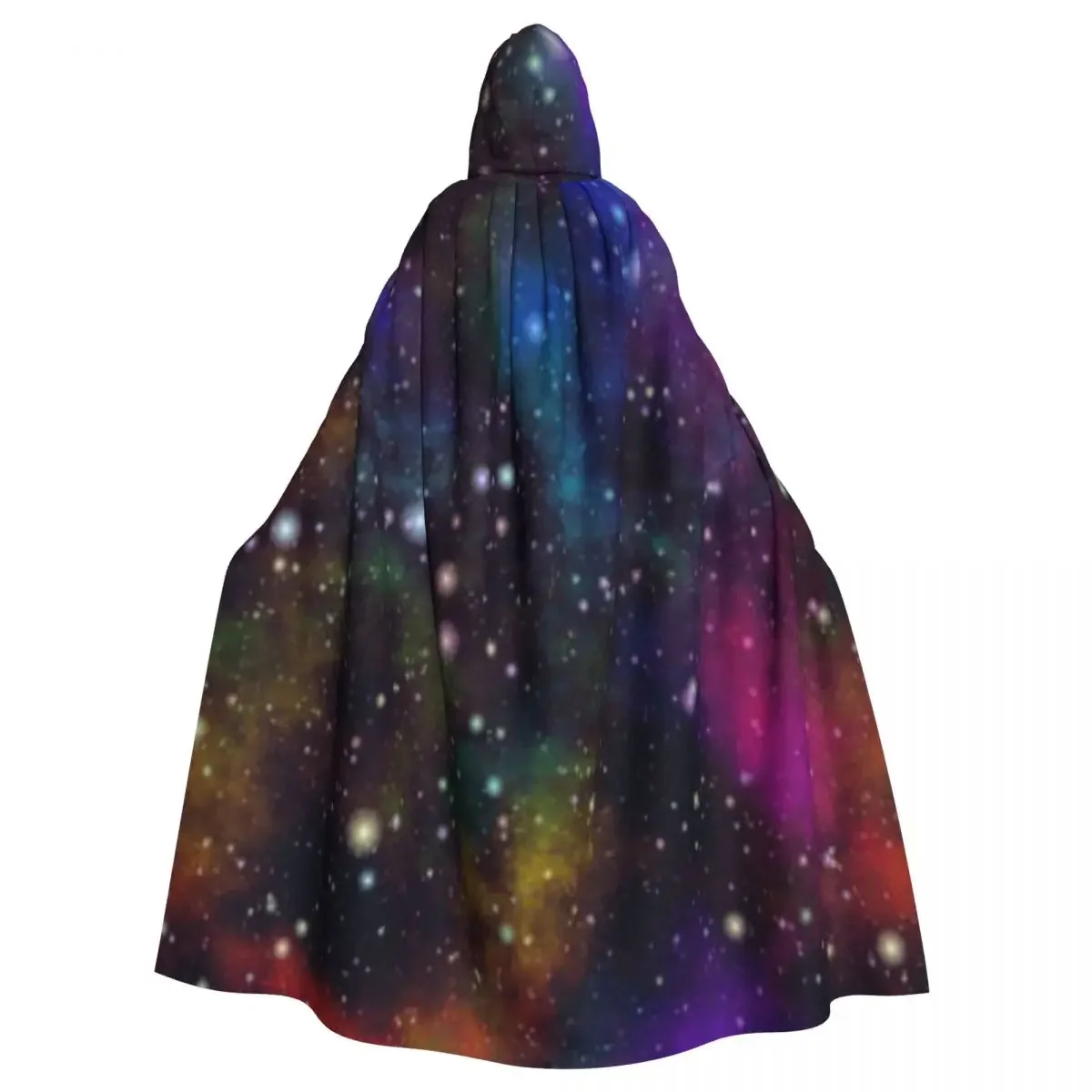 

Adult Cape Hooded Galaxy Nebula Night Starry Sky Medieval Costume Witch Wicca Vampire Elf Purim Carnival Party